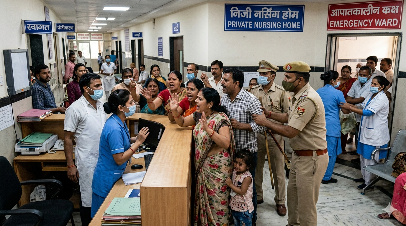 रायबरेली: निजी नर्सिंग होम में हंगामा, इलाज के नाम पर पैसे की वसूली