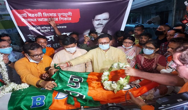 चुनाव बाद हुई हिंसा में जख्मी मानस साहा ने तोड़ा दम भाजपा ने कहा- ममता के हाथ खून से रंगे हैं