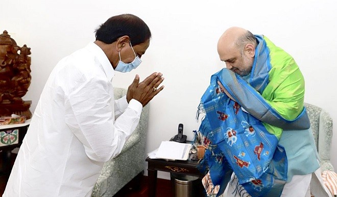 चर्चा में चंद्रशेखर राव का दिल्ली दौरा अमित शाह के साथ हो चुकी है बैठक