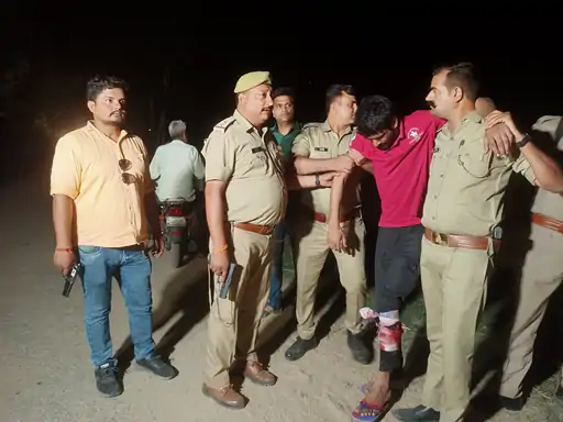 मुजफ्फरनगर में 1 बदमाश को लगी पुलिस की गोली दूसरा फरार बदमाश से हथियार बरामद