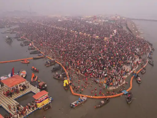 प्रयागराज: माघ मेले में 156 करोड़ का कारोबार; 44 दिनों में 9 करोड़ श्रद्धालुओं ने  रिकॉर्ड लगाई संगम में डुबकी, 2 लाख लोगों को रोजगार मिला 