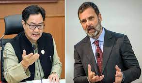 Rahul Gandhi पर बरसे Kiren Rijiju, कहा- देश को कोई गाली देगा तो उसे माफ नहीं करेंगे