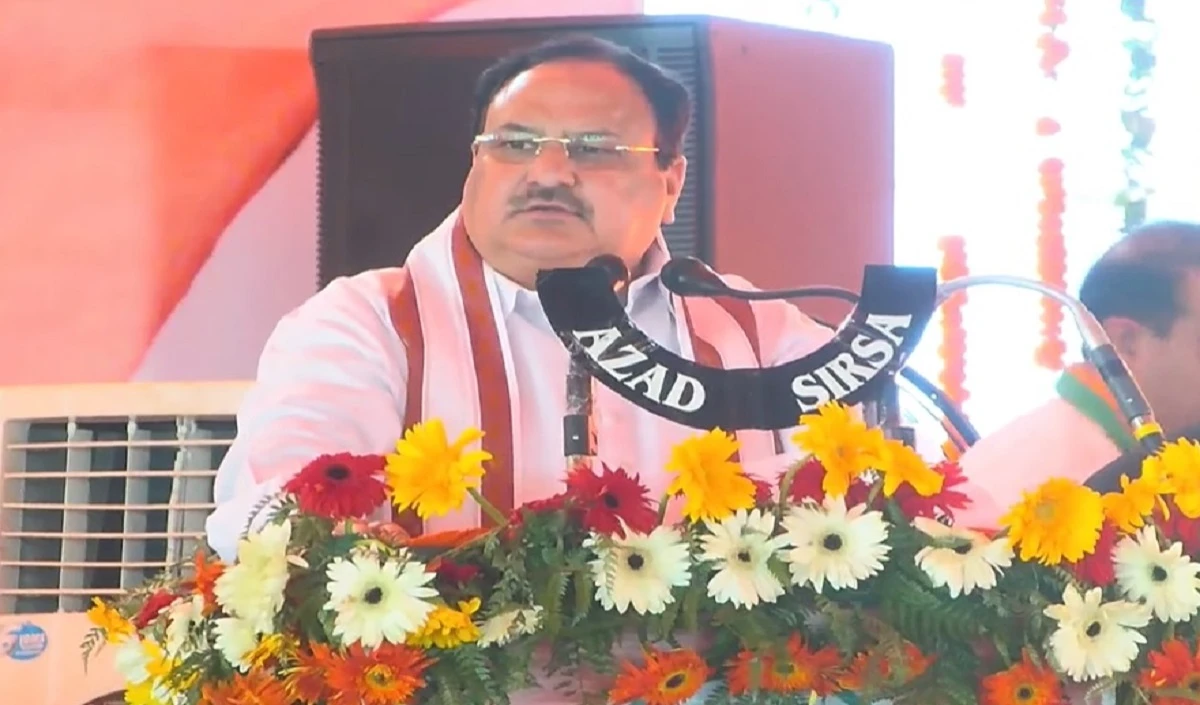 हरियाणा में विशाल जनसभा को नड्डा ने किया संबोधित