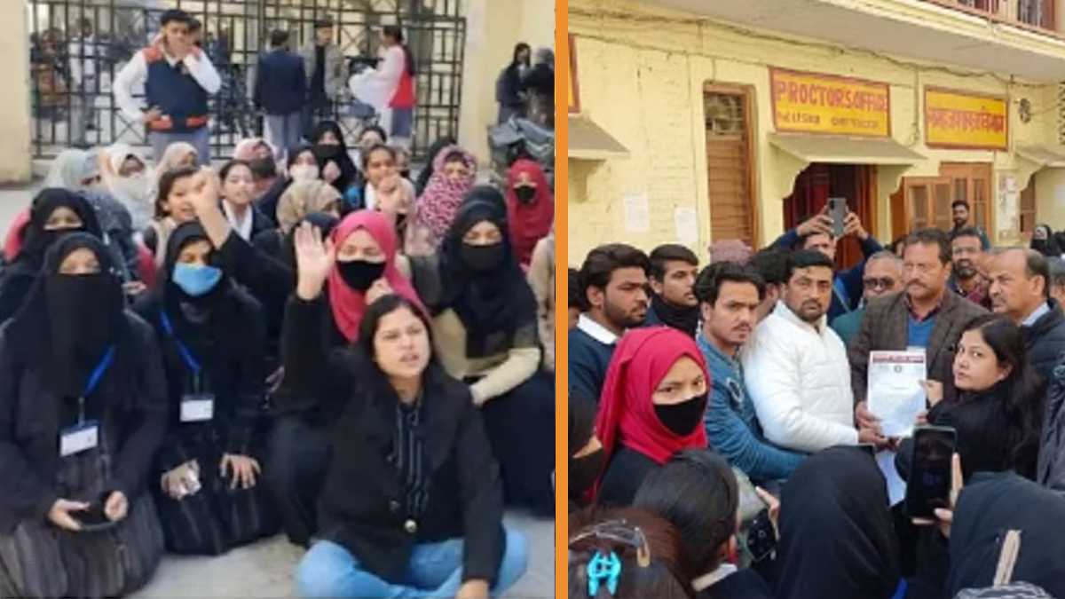 मुरादाबाद:बुर्का पहनकर पहुंचीं छात्राओं को कॉलेज ने नहीं दी एंट्री,मुरादाबाद के हिंदू कॉलेज में ड्रेस कोड लागू, प्रिंसिपल बोले- कपड़े बदलकर क्लास में आएं