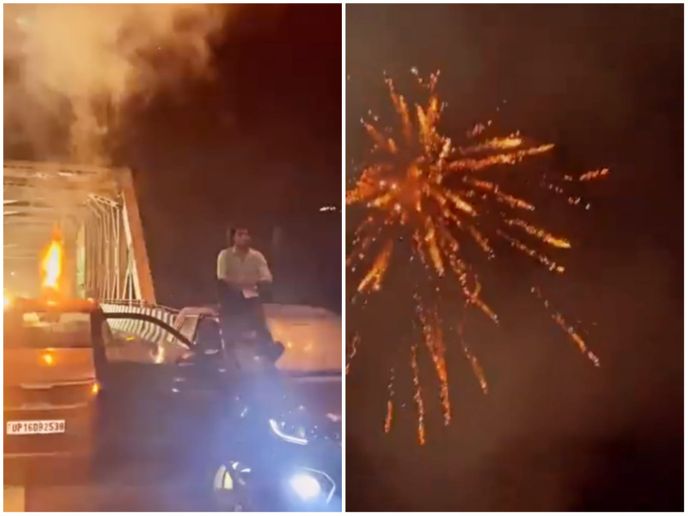 दिल्ली–मेरठ एक्सप्रेस–वे: जिस ओवरब्रिज का पिछले महीने हुआ शुभारंभ उसके नीचे गाडियां खड़ी करके छोड़े स्काईशॉट