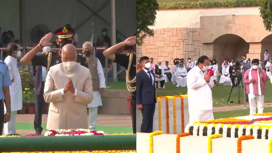 राष्ट्रपति कोविंद और उपराष्ट्रपति नायडू ने महात्मा गांधी और पूर्व प्रधानमंत्री शास्त्री को दी श्रद्धांजलि उनके अतुलनीय योगदान को किया याद