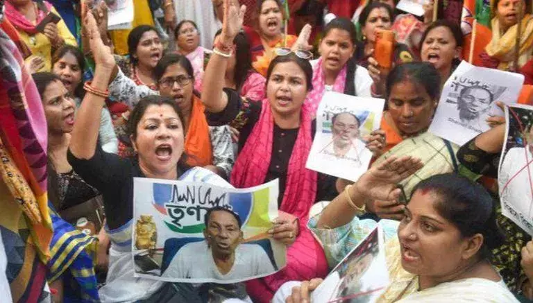 राष्ट्रपति मुर्मू पर टीएमसी मंत्री की टिप्पणी के खिलाफ भाजपा समर्थकों ने पूरे बंगाल में विरोध किया प्रदर्शन